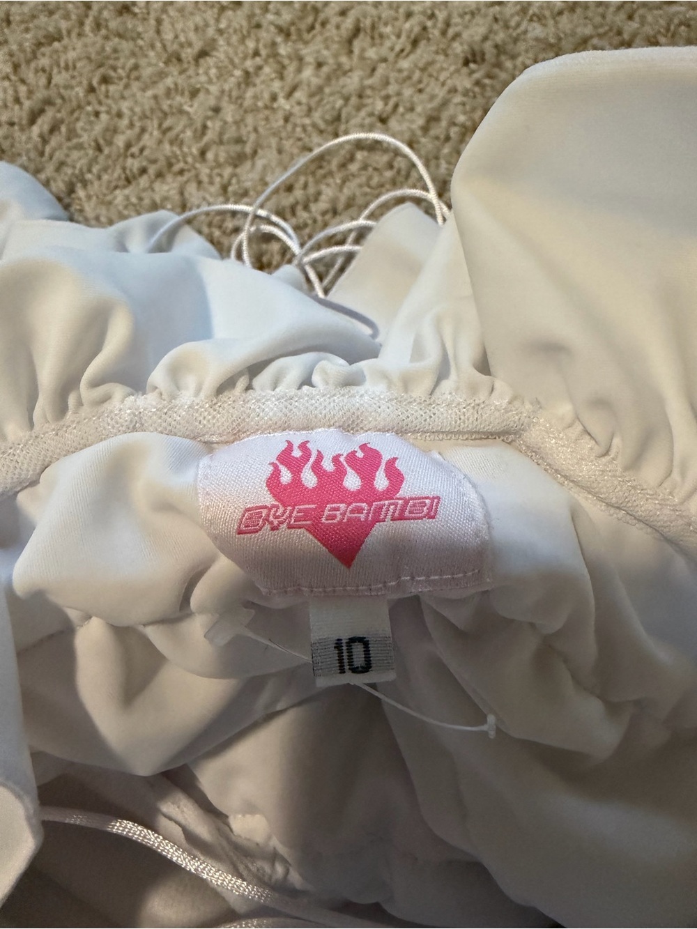 Bye Bambi White Ruffled Mini Dress - Picture 3 of 3
